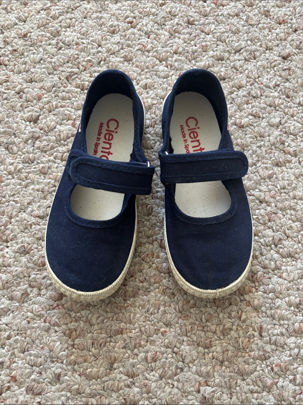 Cienta Navy Blue Mary Jane Canvas Shoes